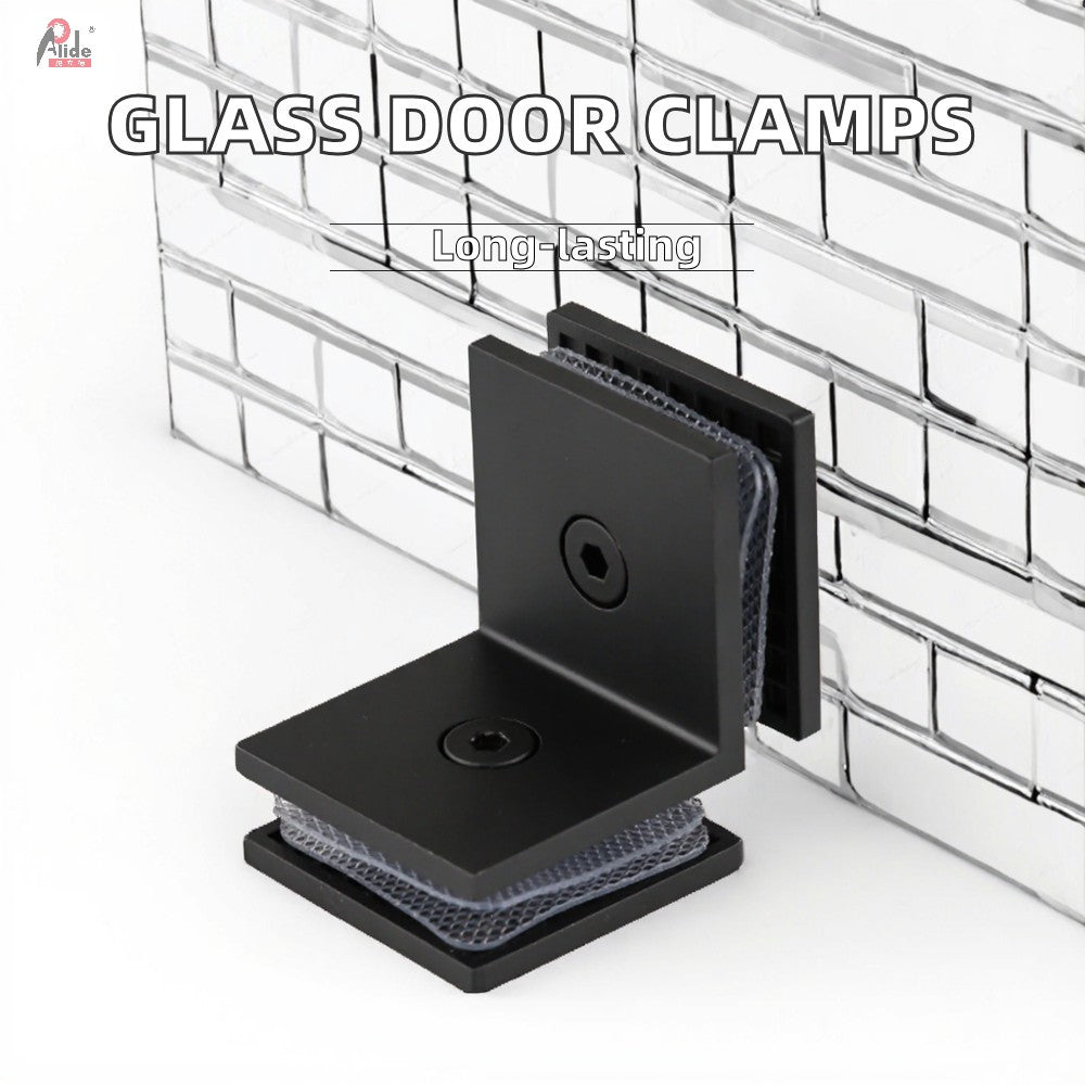 90 Degree Square Modern Stainless Steel Glass Bathroom Door Clamps and Clips for Shower Door Fixing Bracket Hotel Use