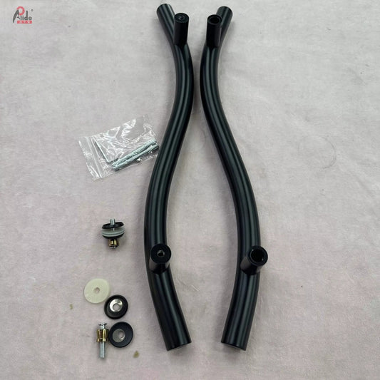 A201 S-Shape Matte Black Glass Door Handle