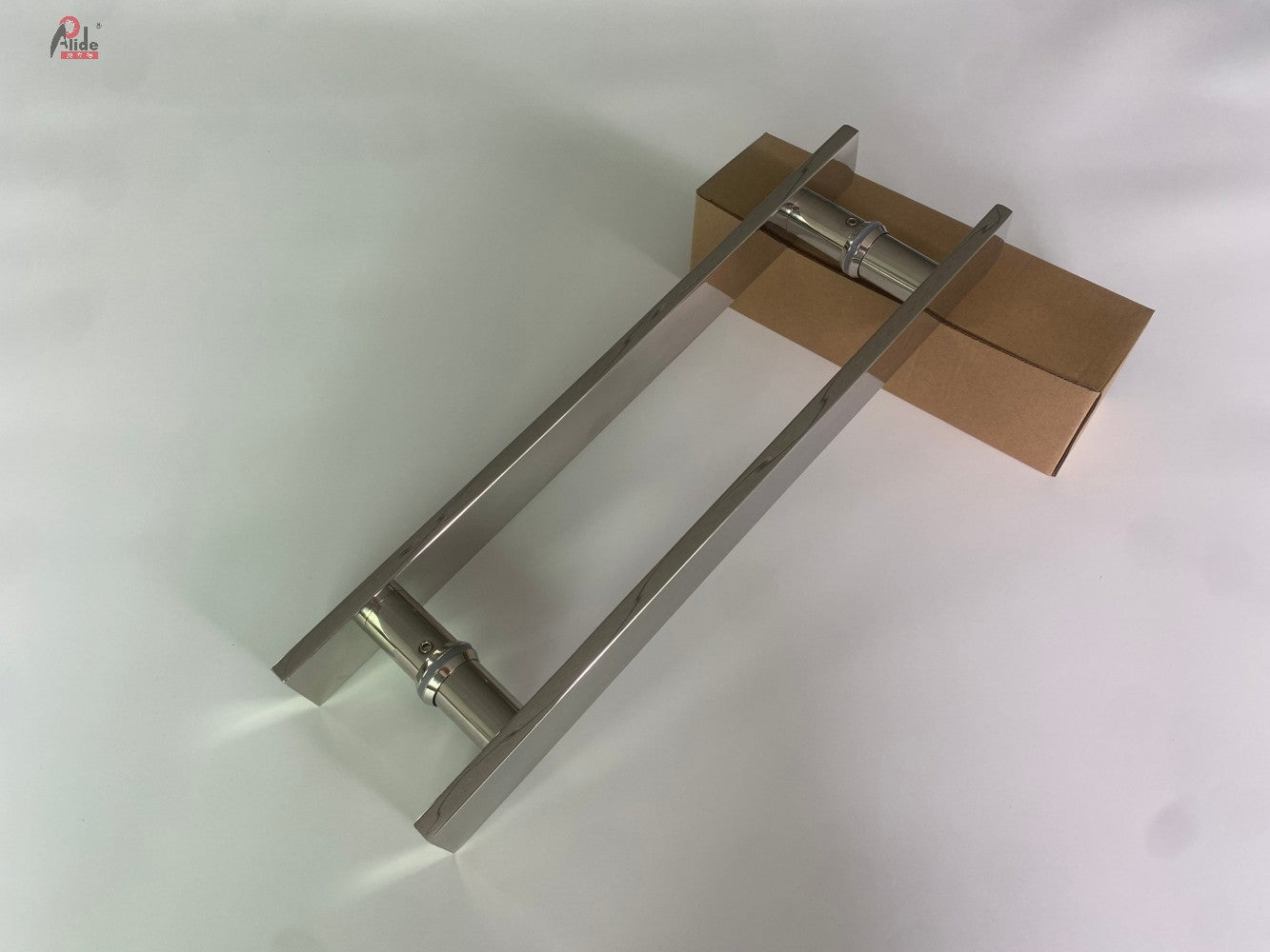 A3075-10-60 H-Shape Square Glass Door Pull Handle - 201 Stainless Steel - Polished Finish