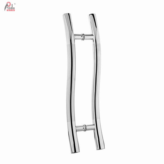 A201 S-Shape Brushed Nickel Glass Door Handle