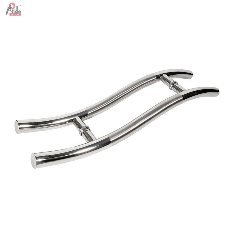 A201 S-Shape Brushed Nickel Glass Door Handle