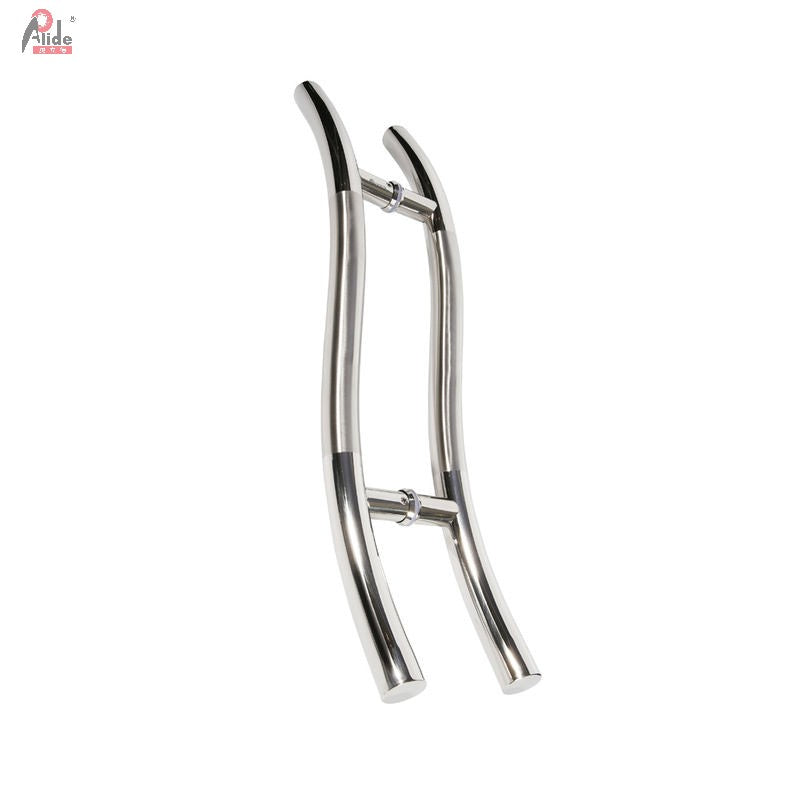 A201 S-Shape Brushed Nickel Glass Door Handle
