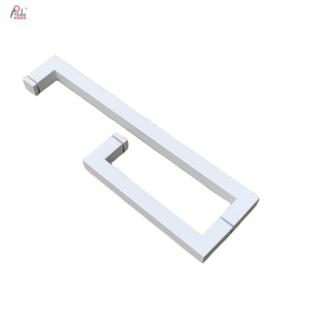 A222-25-25 Square Tube Shower Room Handle - Long & Short Handle - For Shower Room - 8mm Solid Mirror Screws