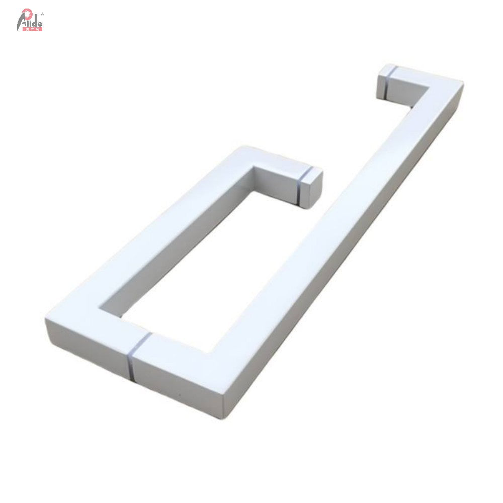 A222-25-25 Square Tube Shower Room Handle - Long & Short Handle - For Shower Room - 8mm Solid Mirror Screws