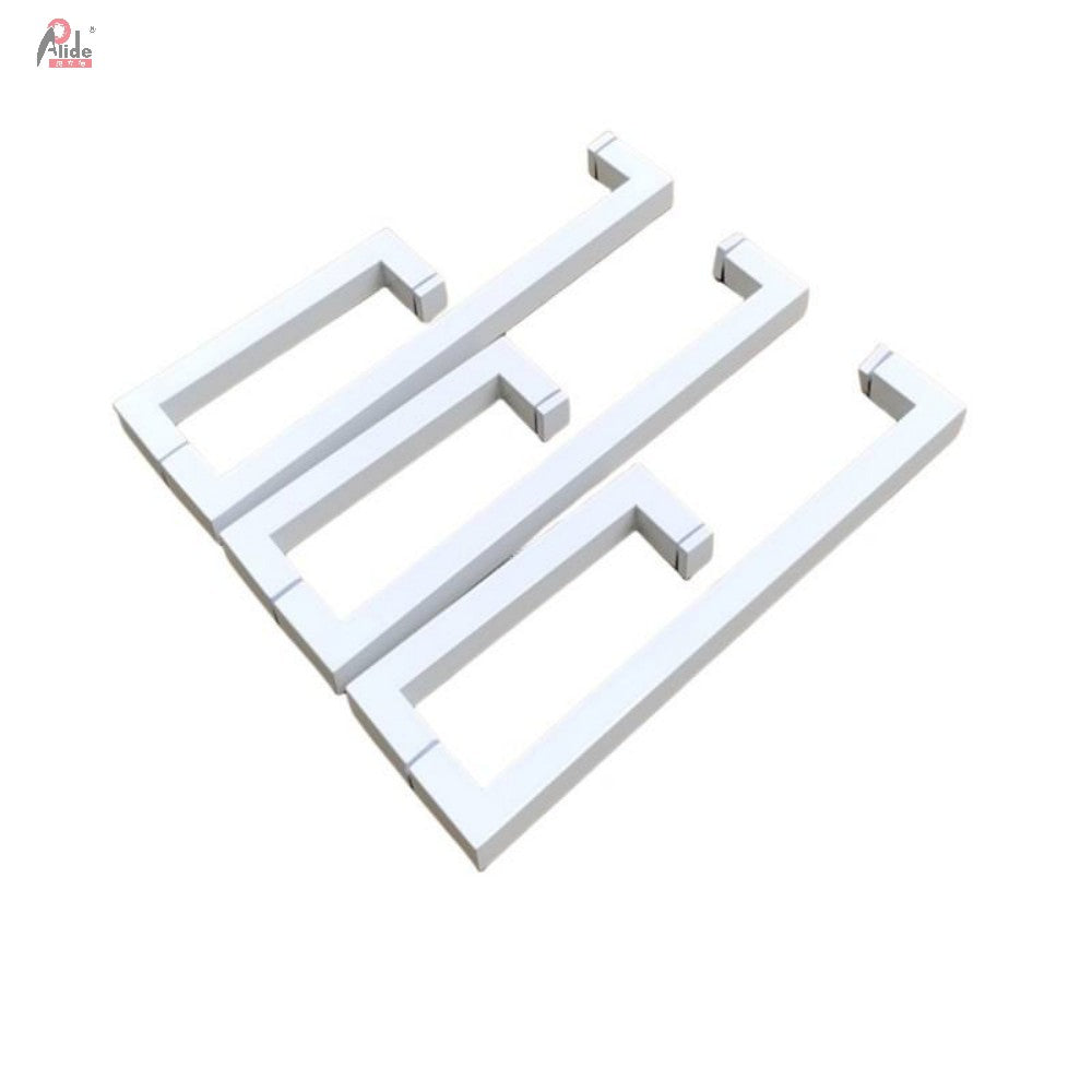 A222-25-25 Square Tube Shower Room Handle - Long & Short Handle - For Shower Room - 8mm Solid Mirror Screws