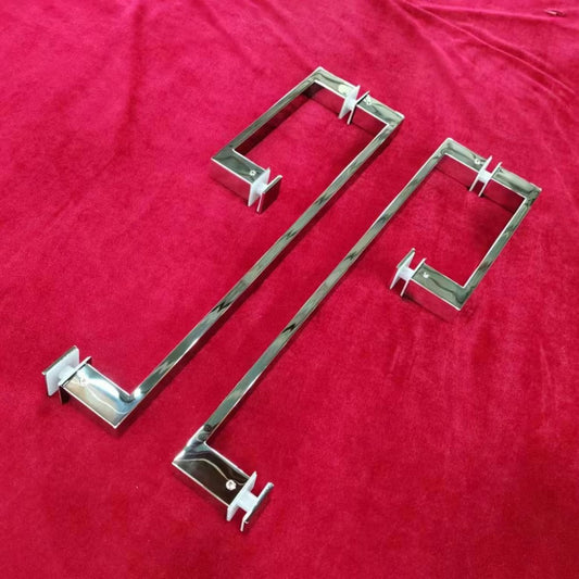 A222 Bright Finished Square Tube Shower Door Handle & Glass Door Handle