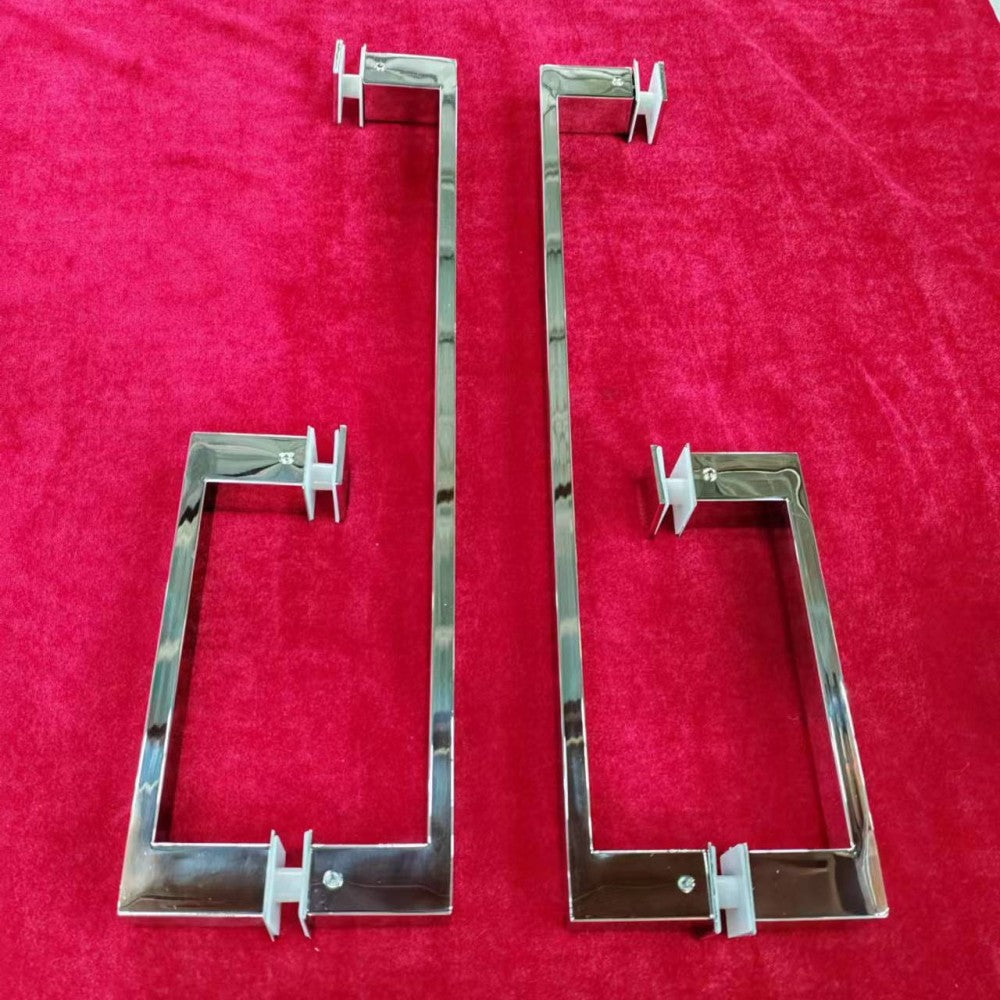 A222 Bright Finished Square Tube Shower Door Handle & Glass Door Handle