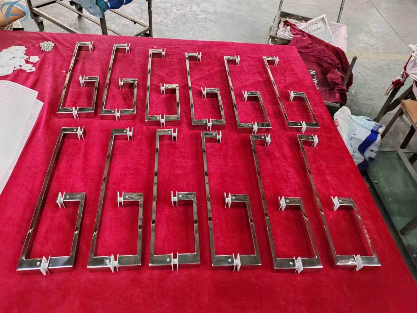 A222 Bright Finished Square Tube Shower Door Handle & Glass Door Handle