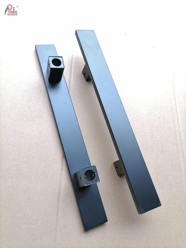 A3075-10-60 H-Shape Square Glass Door Pull Handle - 201 Stainless Steel - Matte Black Finish