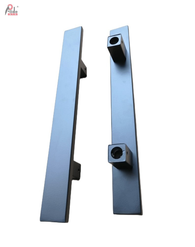 A3075-10-60 H-Shape Square Glass Door Pull Handle - 201 Stainless Steel - Matte Black Finish