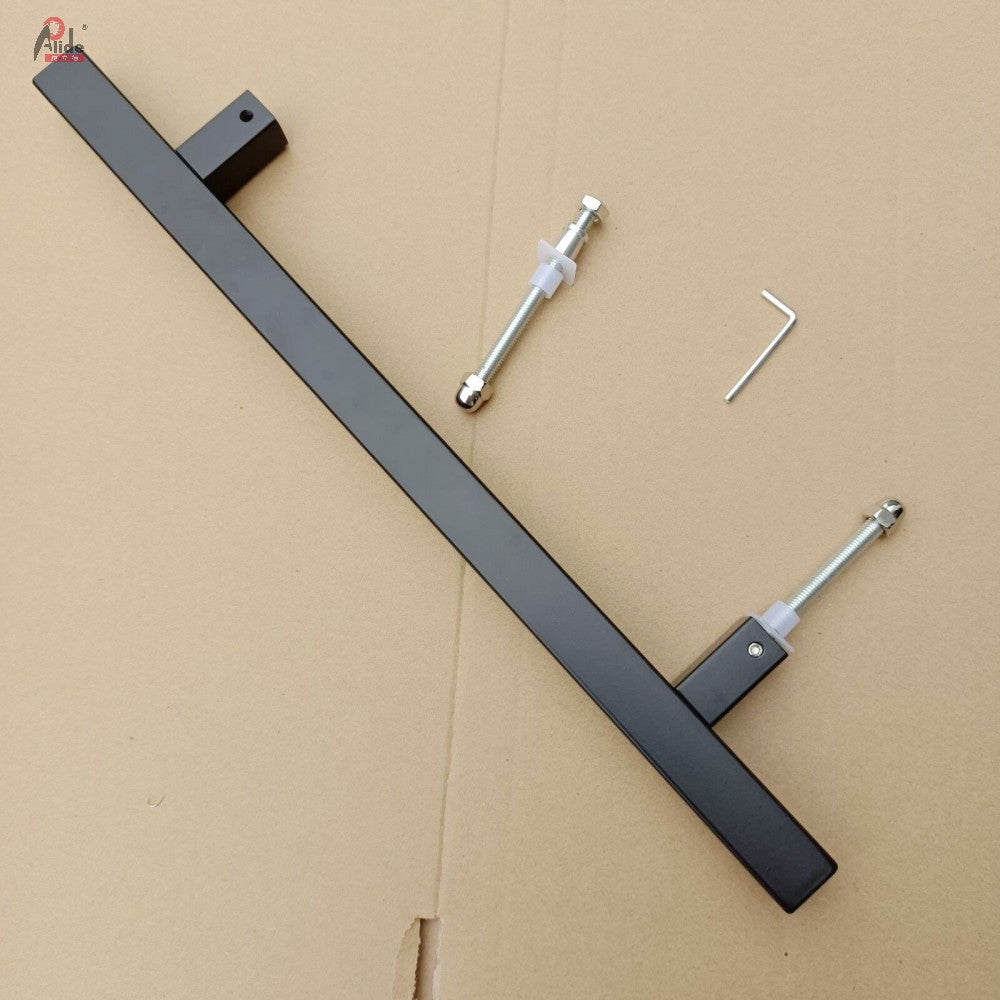 A3075-10-60 H-Shape Square Glass Door Pull Handle - 201 Stainless Steel - Matte Black Finish