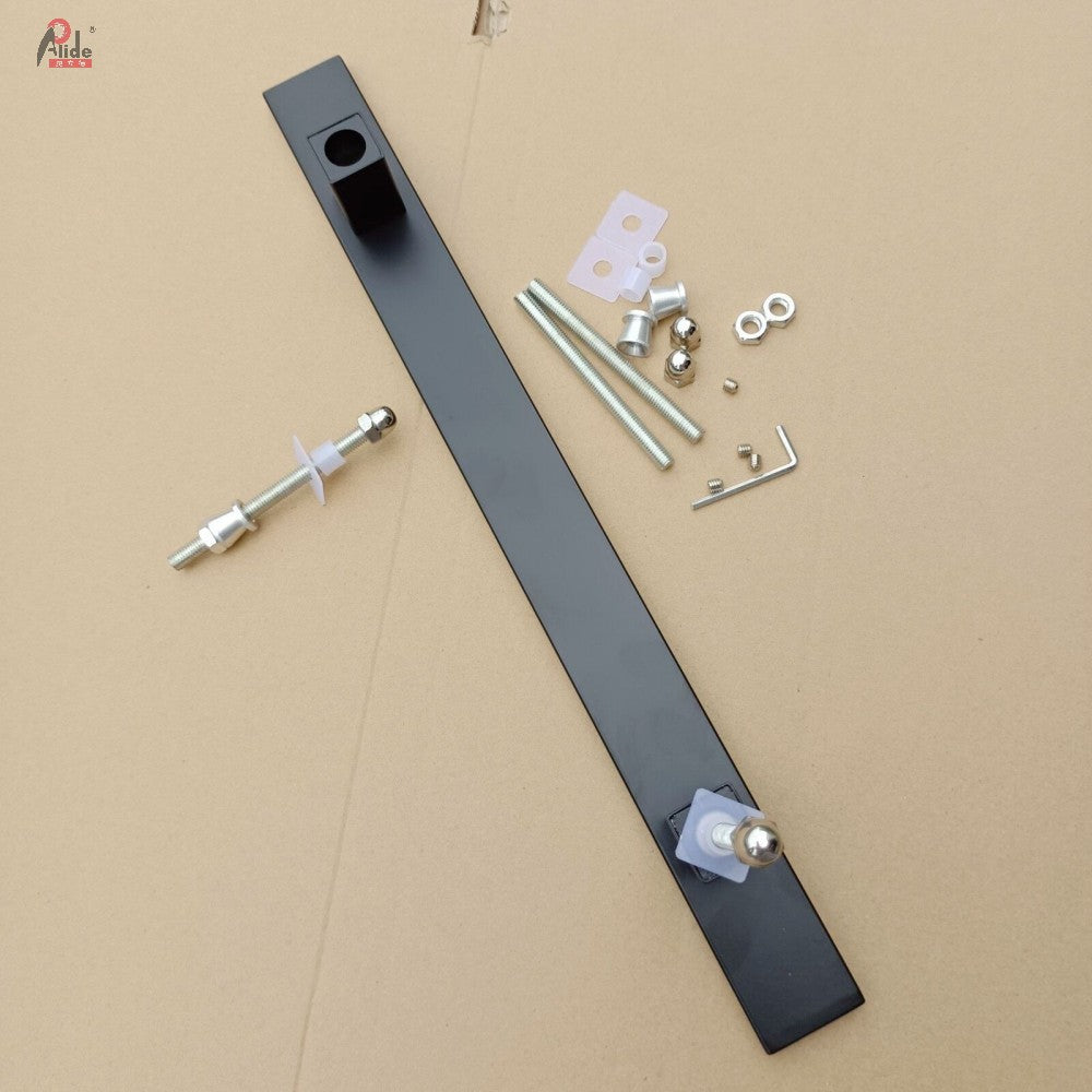 A3075-10-60 H-Shape Square Glass Door Pull Handle - 201 Stainless Steel - Matte Black Finish