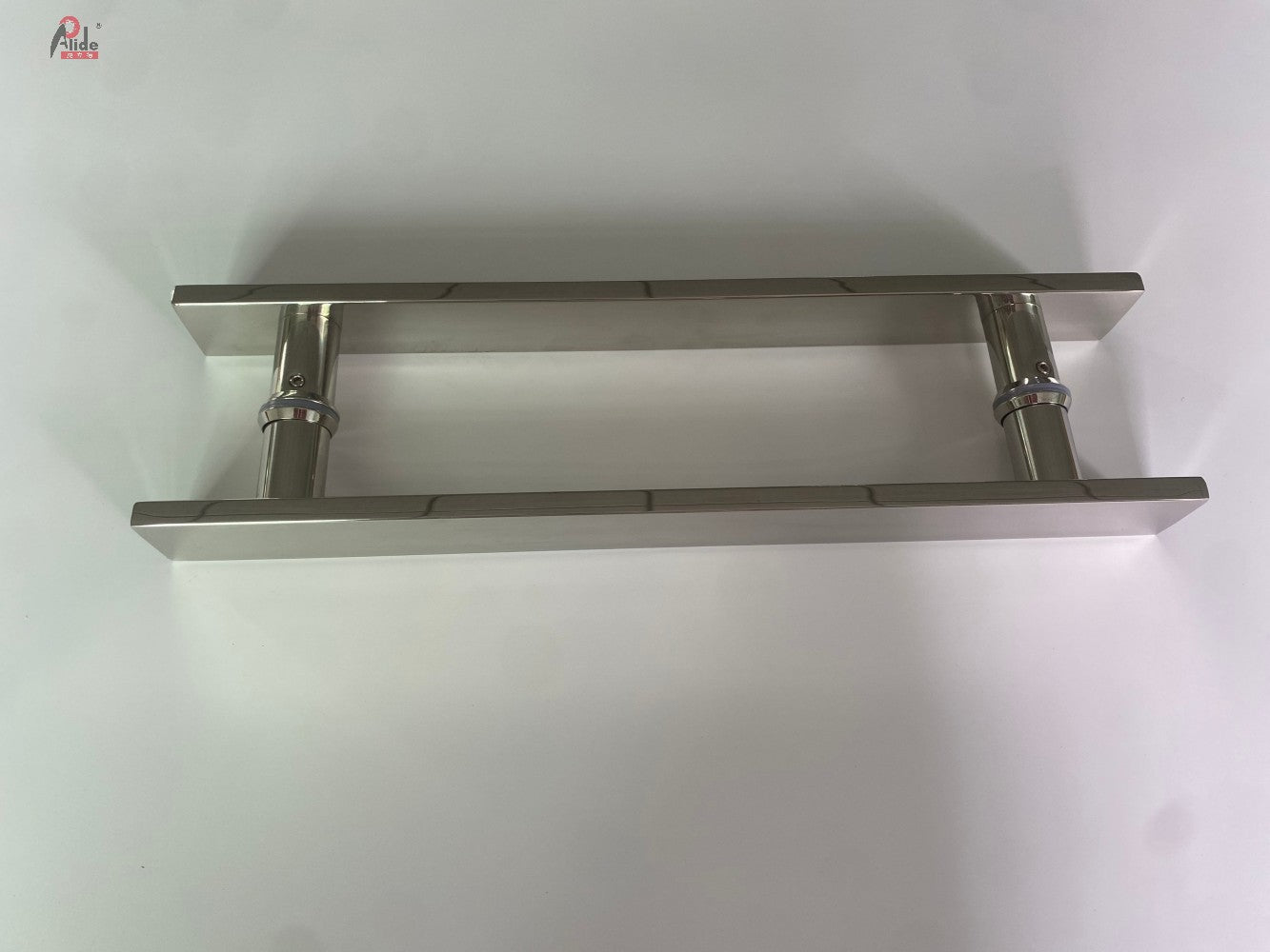 A3075-10-60 H-Shape Square Glass Door Pull Handle - 201 Stainless Steel - Polished Finish