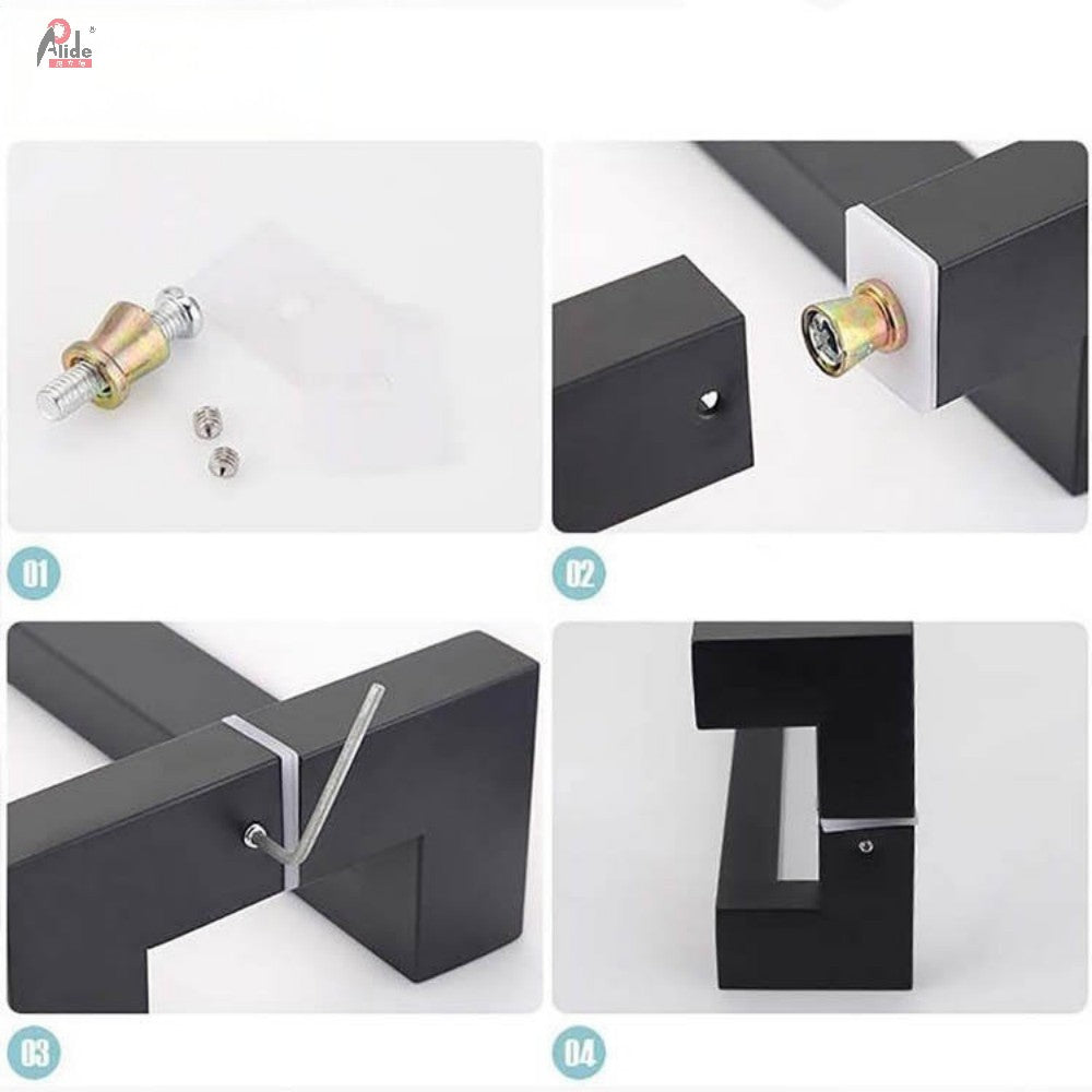 A8144 Square Tube 4-Bend Glass Door Handle