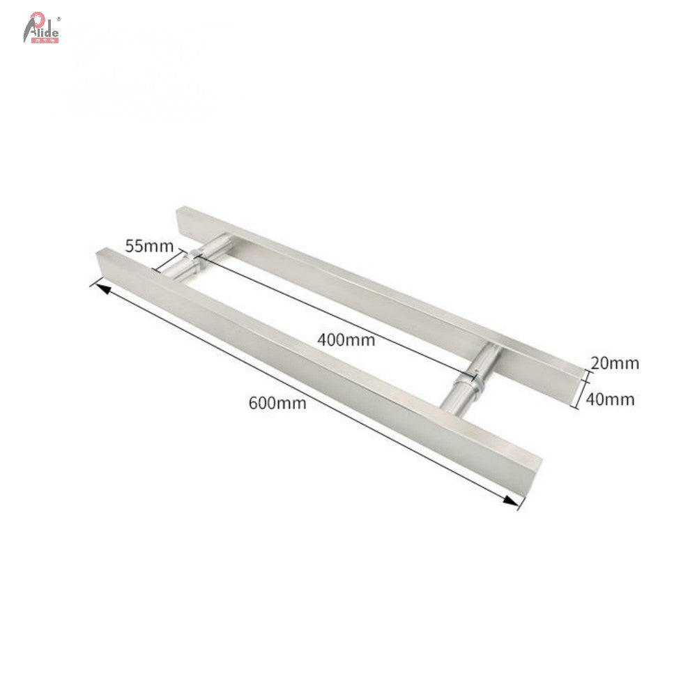 A839-20-40 Square Tube Pull Handle - Glass Door Pull Handle - Meeting Room Door Pull Handle