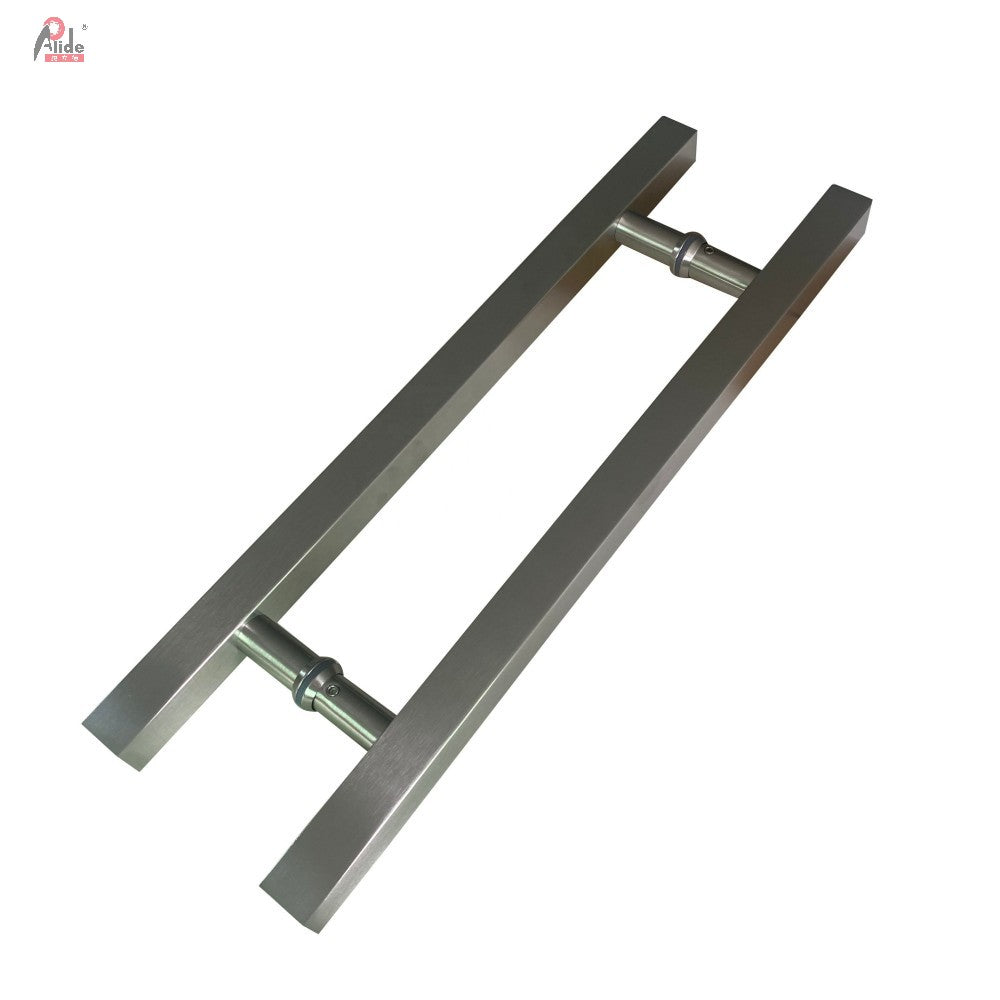 A839-25-38 Square Tube Pull Handle - H-shaped Pull Handle - With 25 Round Tube Base Feet