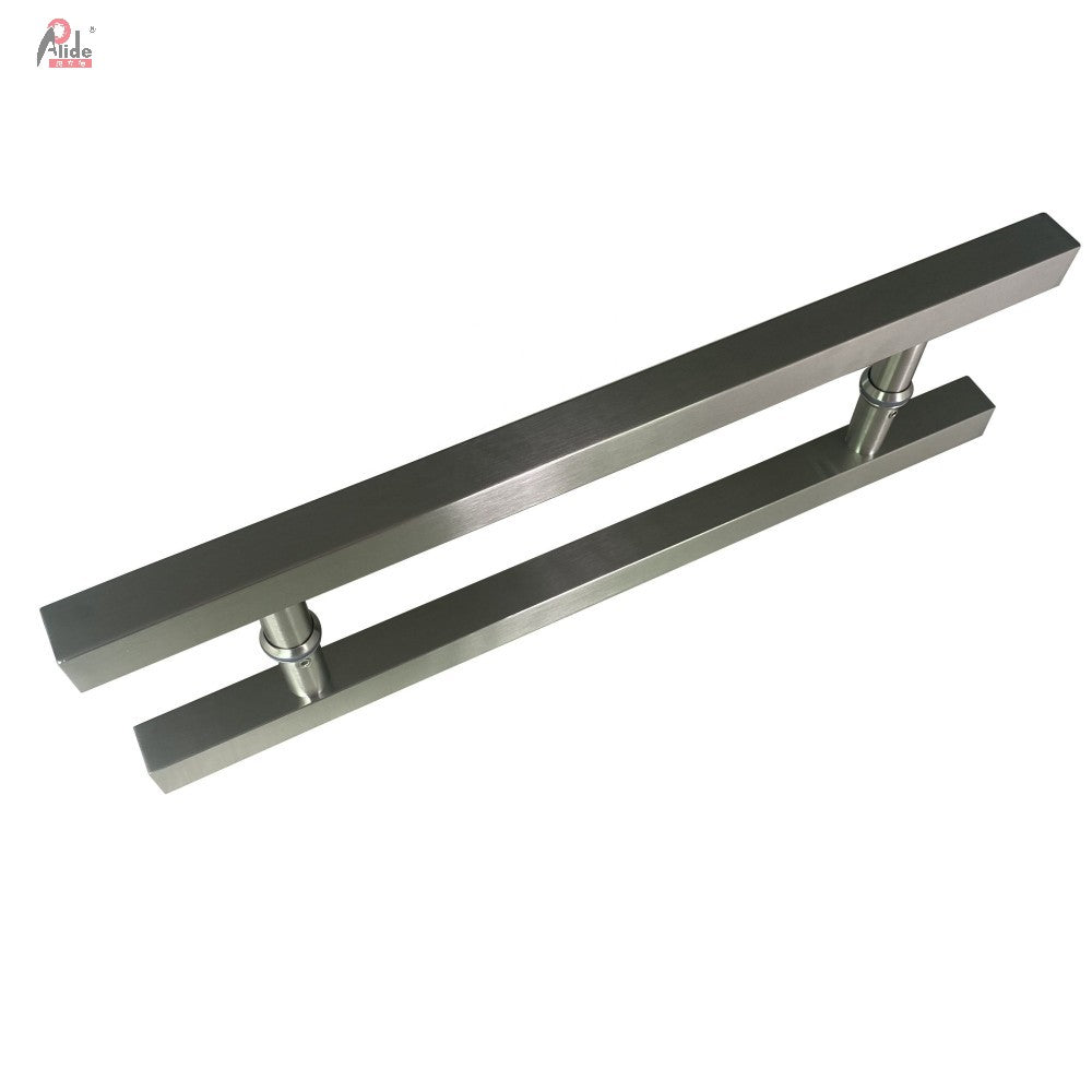 A839-25-38 Square Tube Pull Handle - H-shaped Pull Handle - With 25 Round Tube Base Feet