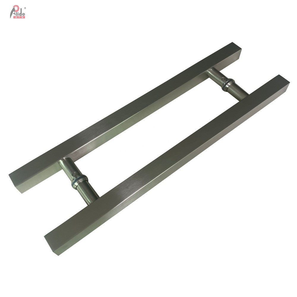 A839-25-38 Square Tube Pull Handle - H-shaped Pull Handle - With 25 Round Tube Base Feet