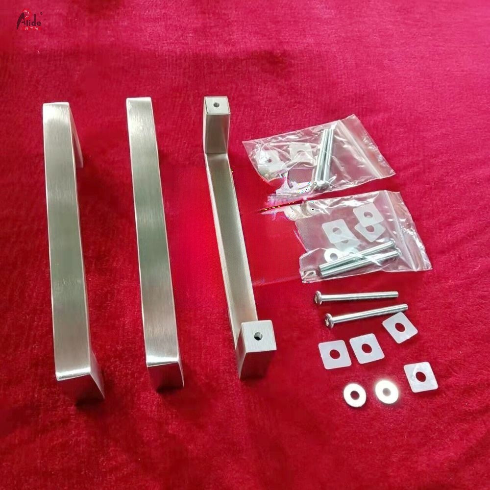 A842-25-25 Square Tube Pull Handle - Single Bend Pair Handle - Office Door Pull Handle
