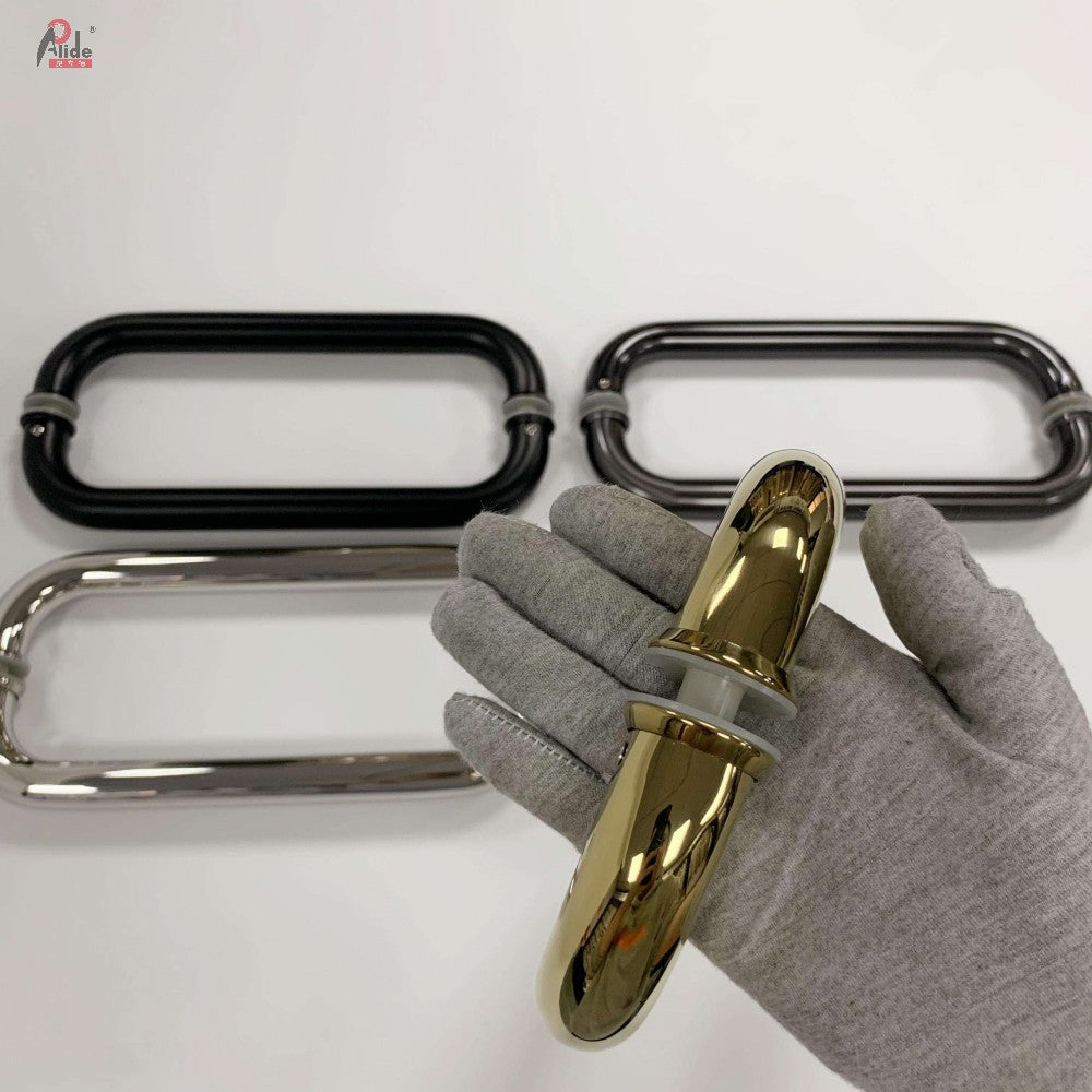 A915 Round Tube Bend Pull Handle - 19 Round Tube Bend Pull Handle - Matt Black - Bright Titanium Gold - Bright Rose Gold