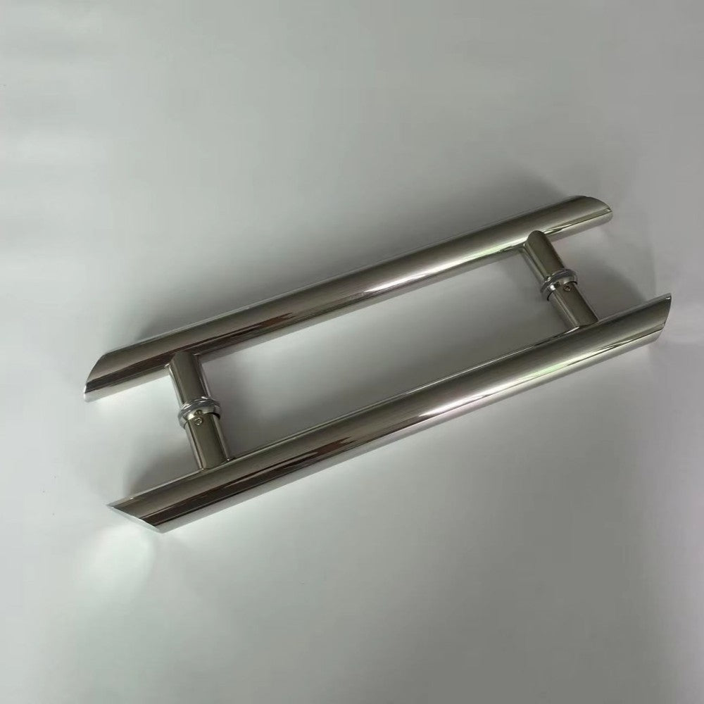 A917 Double Bevel Bright Finish Glass Door Handle