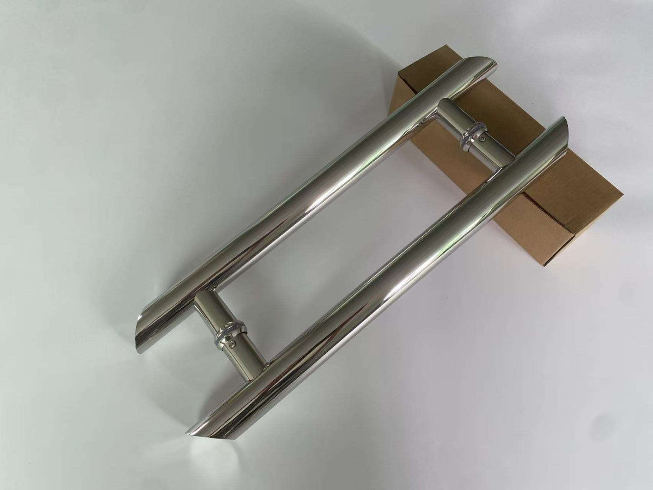 A917 Double Bevel Bright Finish Glass Door Handle