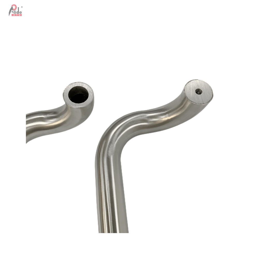 A919-Round Ladder Pull Double Sided  Glass Door Handle Shower Room Handle  Satin Finish
