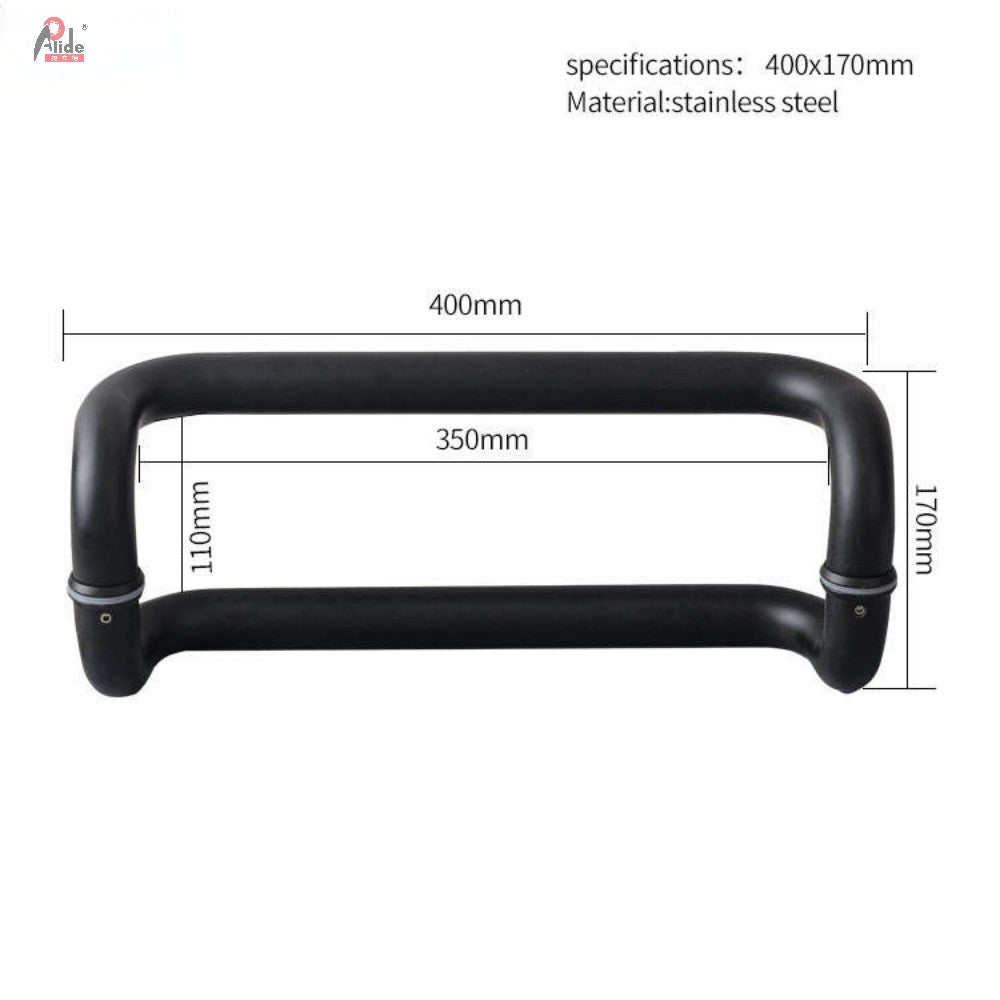 A919 Round Ladder Pull Double Sided Glass Door Handle Shower Room Handle  Matt Black