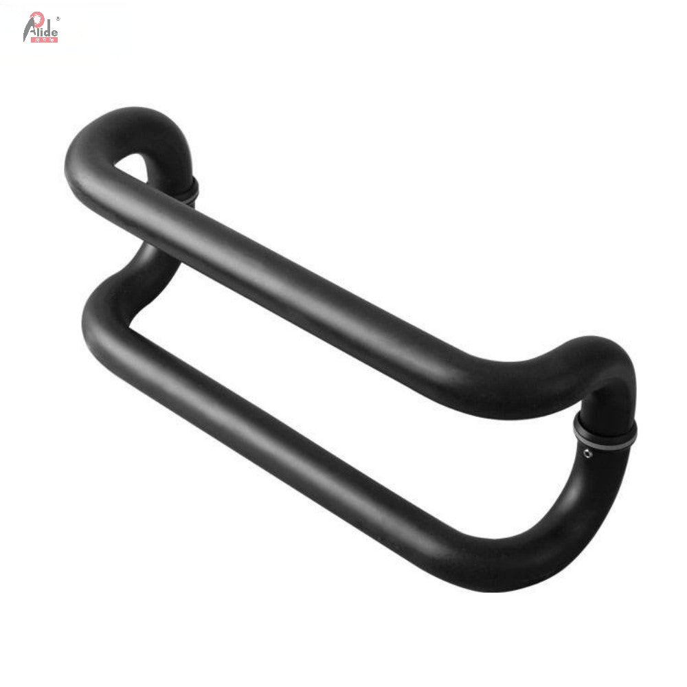 A919 Round Ladder Pull Double Sided Glass Door Handle Shower Room Handle  Matt Black