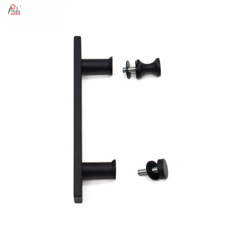 Brushed Brass Square Tube Single-Sided Glass Door Pull Handle with Backplate