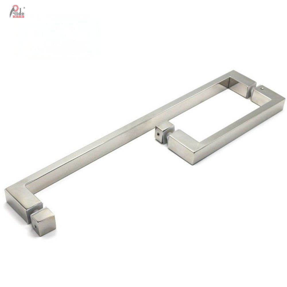 C222-13-25 Stainless Steel Square Tube Back-to-Back Glass Door Pull Handle