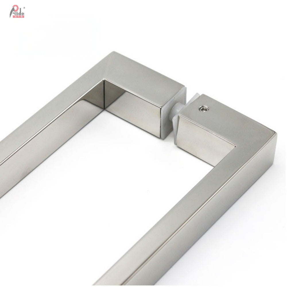 C222-13-25 Stainless Steel Square Tube Back-to-Back Glass Door Pull Handle