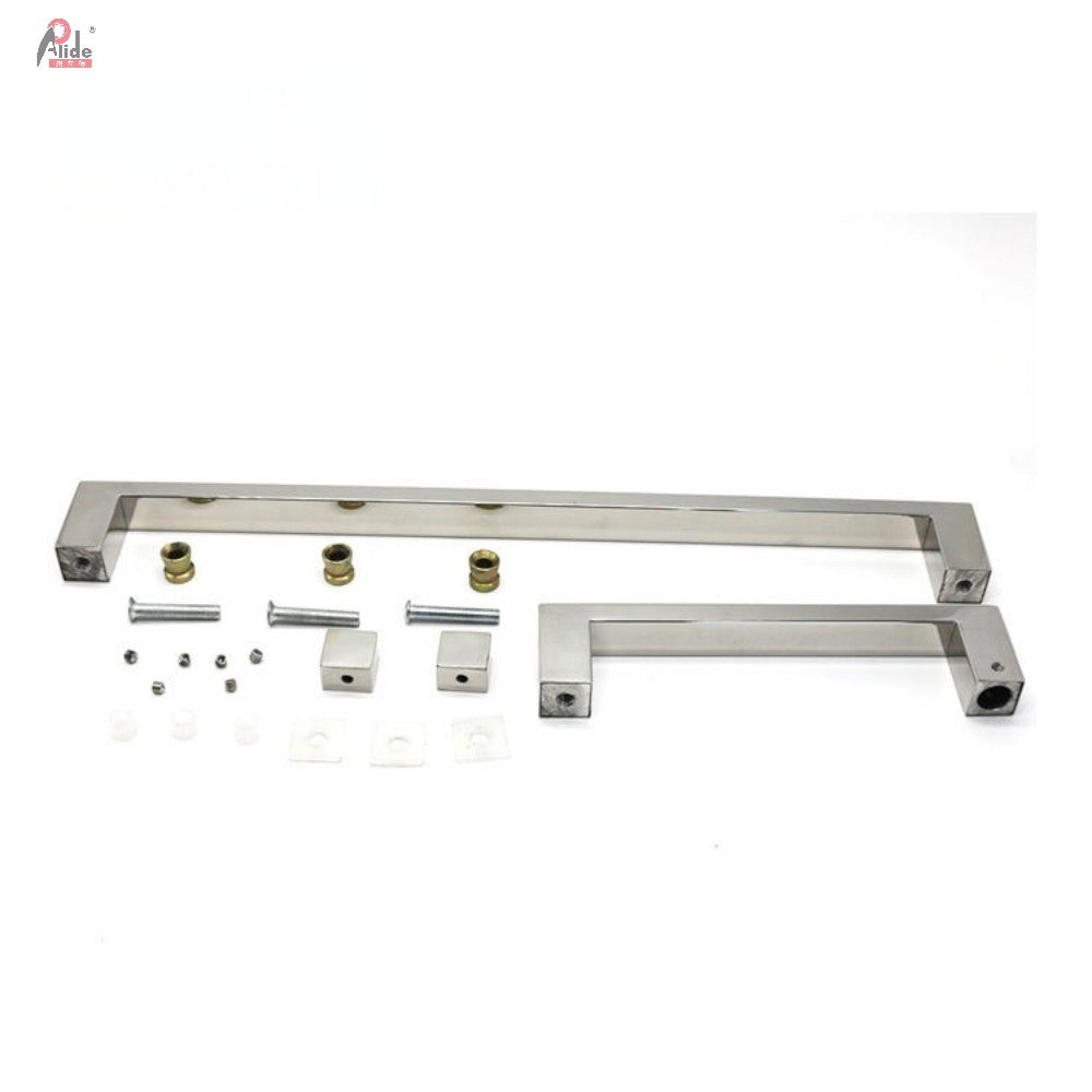 C222-13-25 Stainless Steel Square Tube Back-to-Back Glass Door Pull Handle