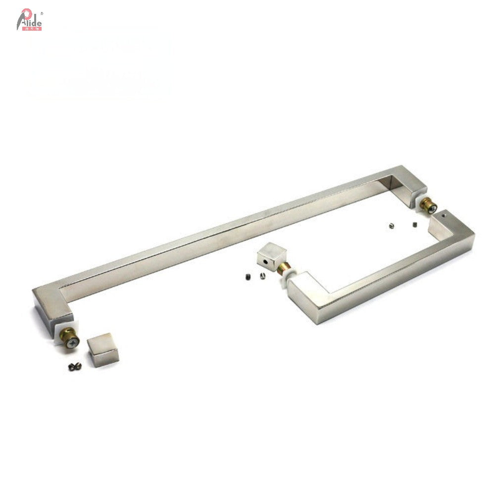C222-13-25 Stainless Steel Square Tube Back-to-Back Glass Door Pull Handle