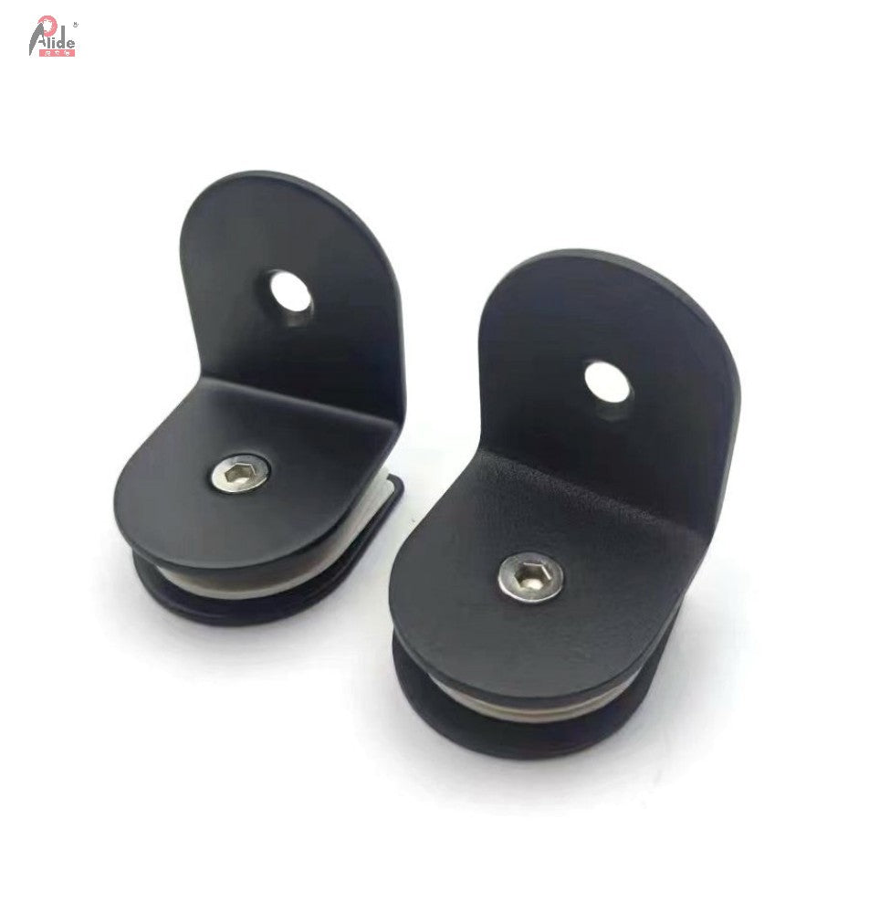 L-01 Matte Black L-Shaped Glass Clamp - Single Hole Stainless Steel Glass Shelf Bracket