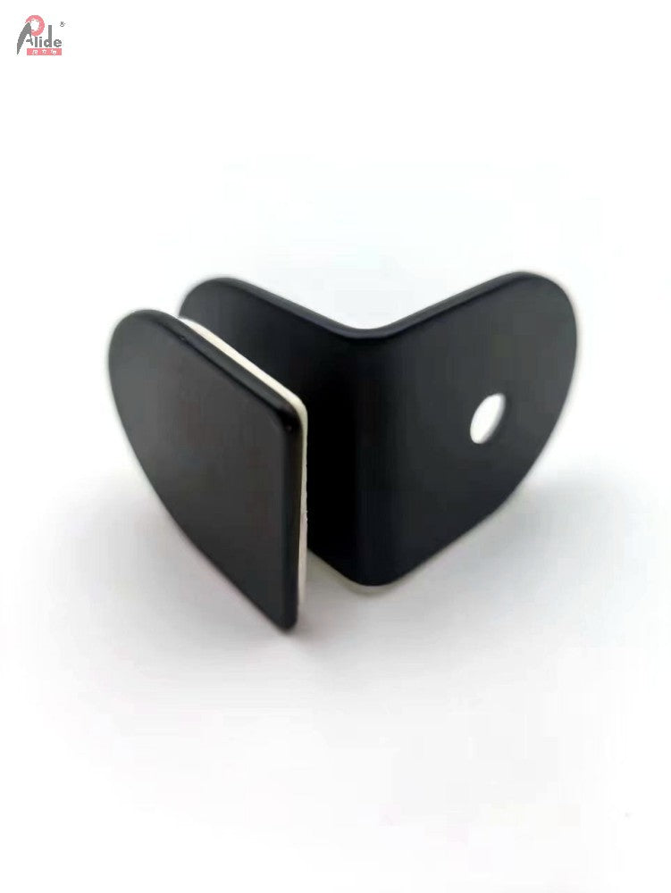L-01 Matte Black L-Shaped Glass Clamp - Single Hole Stainless Steel Glass Shelf Bracket